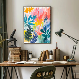 Abstract Foliage Poster Wall Art with Vibrant Colors