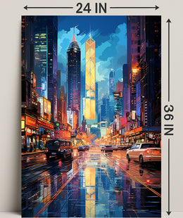 Neon Cityscape Poster