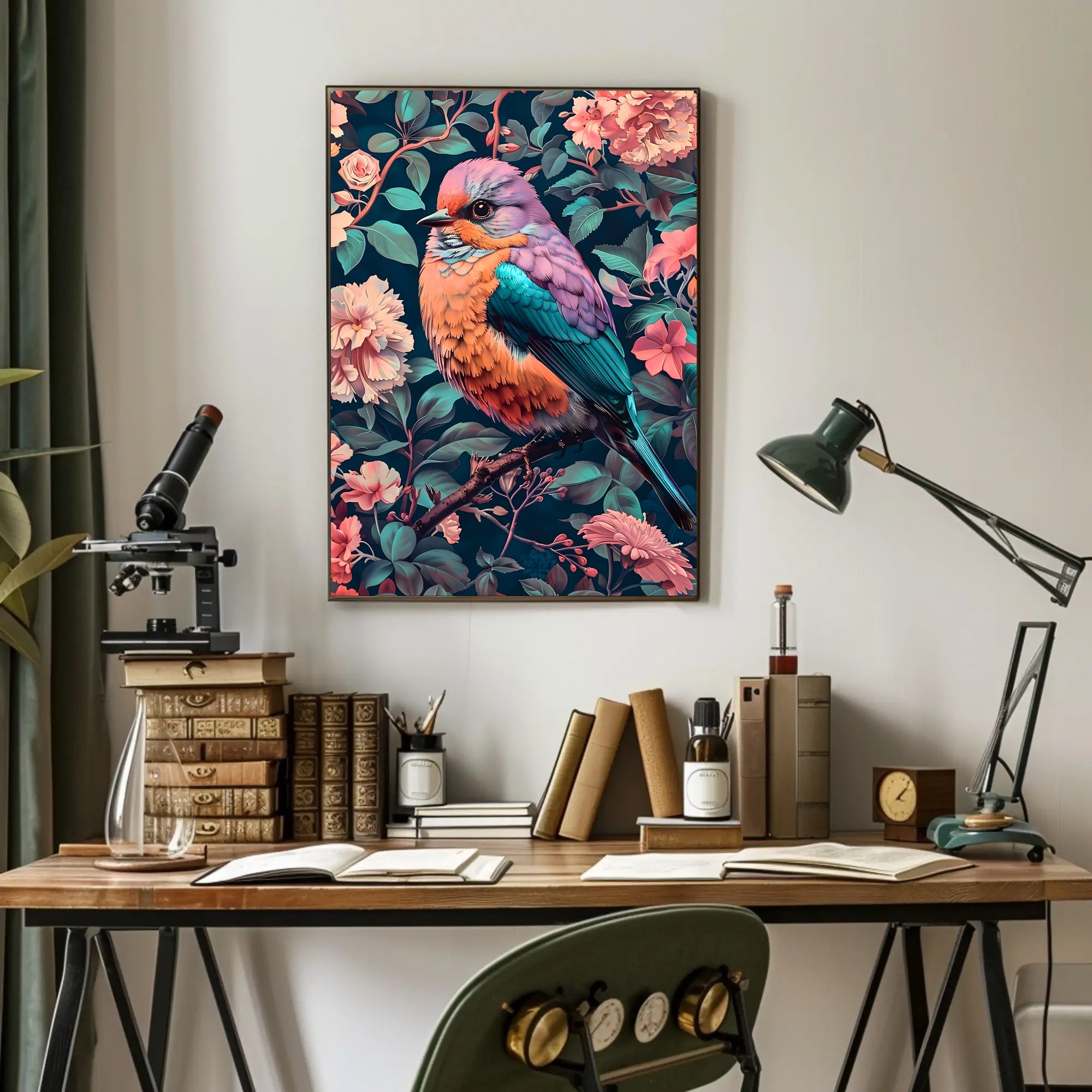 Vibrant Bird In Bloom William Morris Art Poster