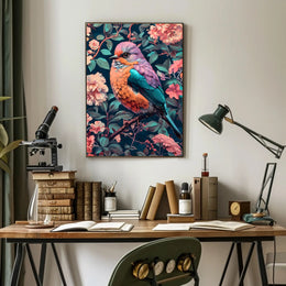 Vibrant Bird In Bloom William Morris Art Poster