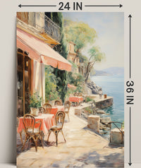 Seaside Café Serenity Poster