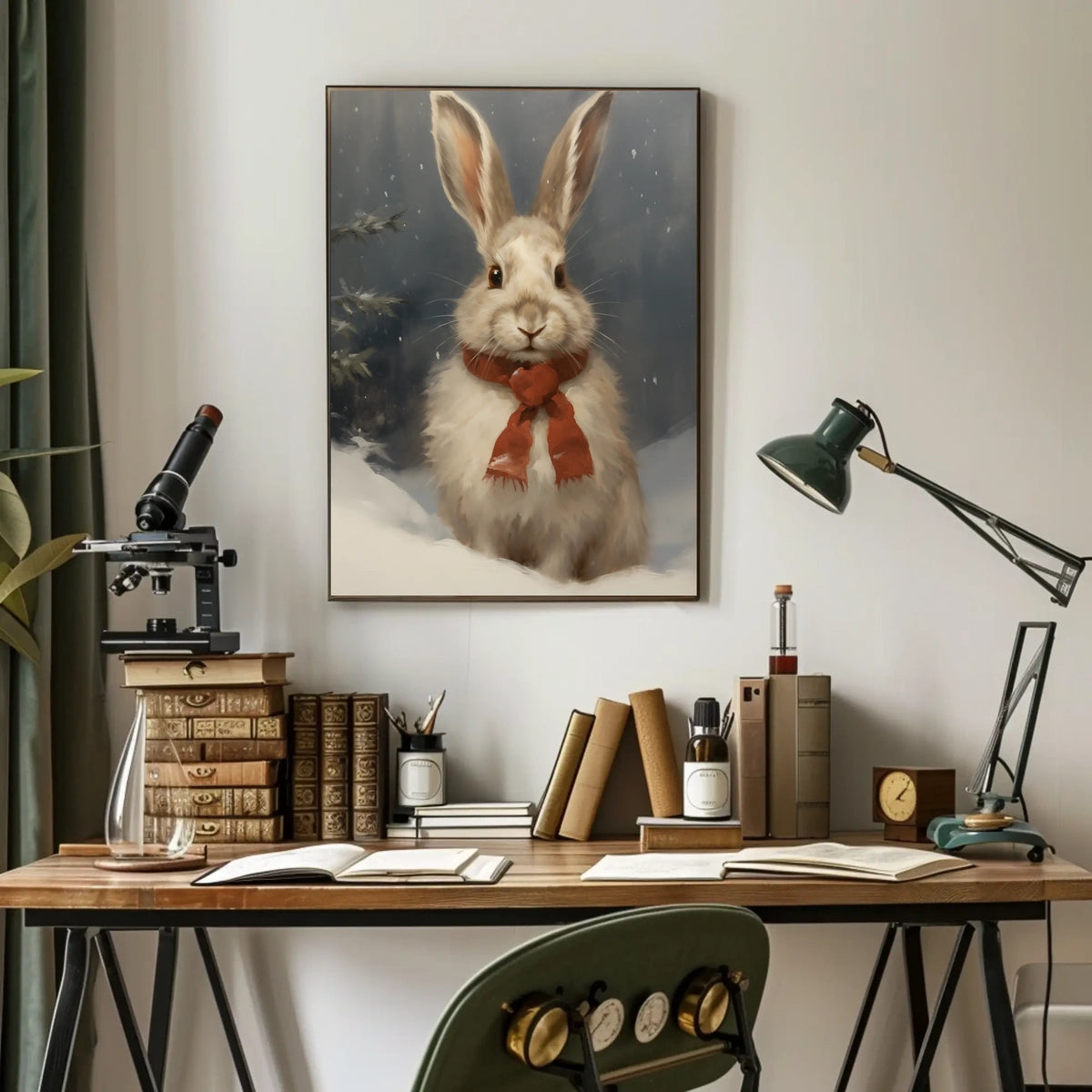 Winter Bunny Portrait Poster