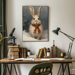 Winter Bunny Portrait Poster