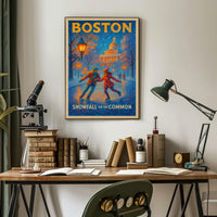 Boston Snowfall On The Common Poster