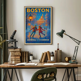 Boston Snowfall On The Common Poster