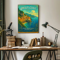 Amalfi Coast Vintage Italian Art Poster Print