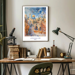 Jerusalem Dome of the Rock Urban Cityscape Poster PosterGoat