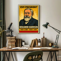 Benjamin Harrison 23rd President of the United States Inked Comic Style Poster