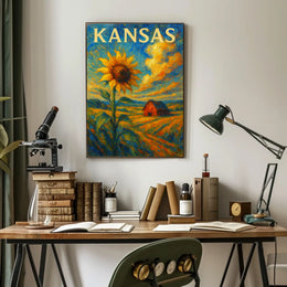 Kansas Sunflower Fields Poster