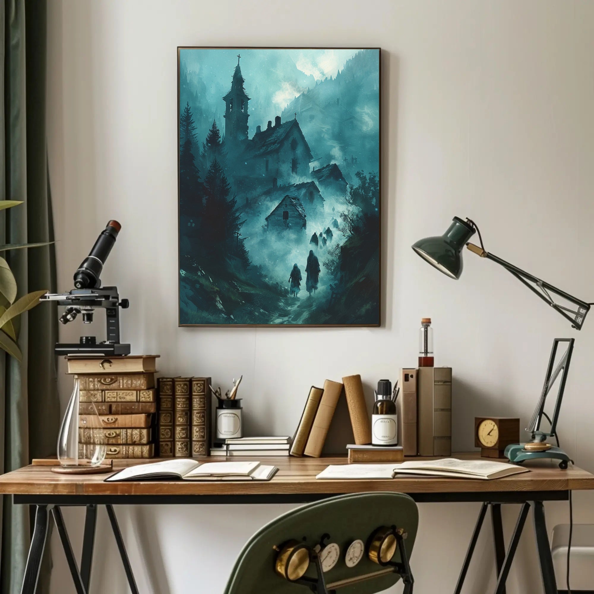 Haunting Misty Landscape Gothic Fantasy Art Poster PosterGoat