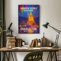 Rainbow Double Exposure Charleston Poster