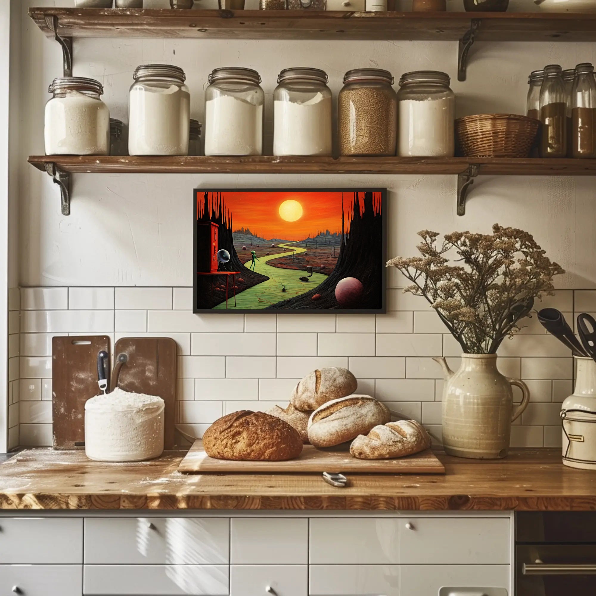 Surreal Alien Landscape Poster in Futuristic Sci-Fi Category