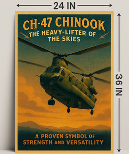 CH-47 Chinook Vintage Aviation Poster PosterGoat
