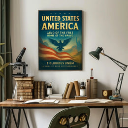 Patriotic Themes Vintage Nostalgic Eagle Poster