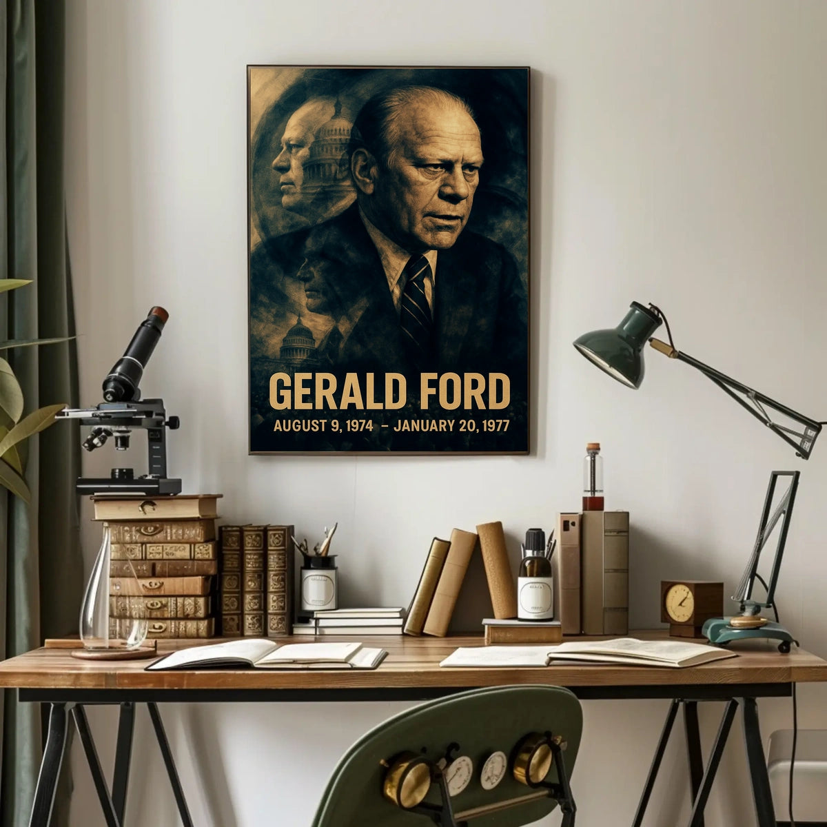 Gerald Ford 38th President of the United States Double Exposure Poster