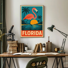Florida Flamingo Poster