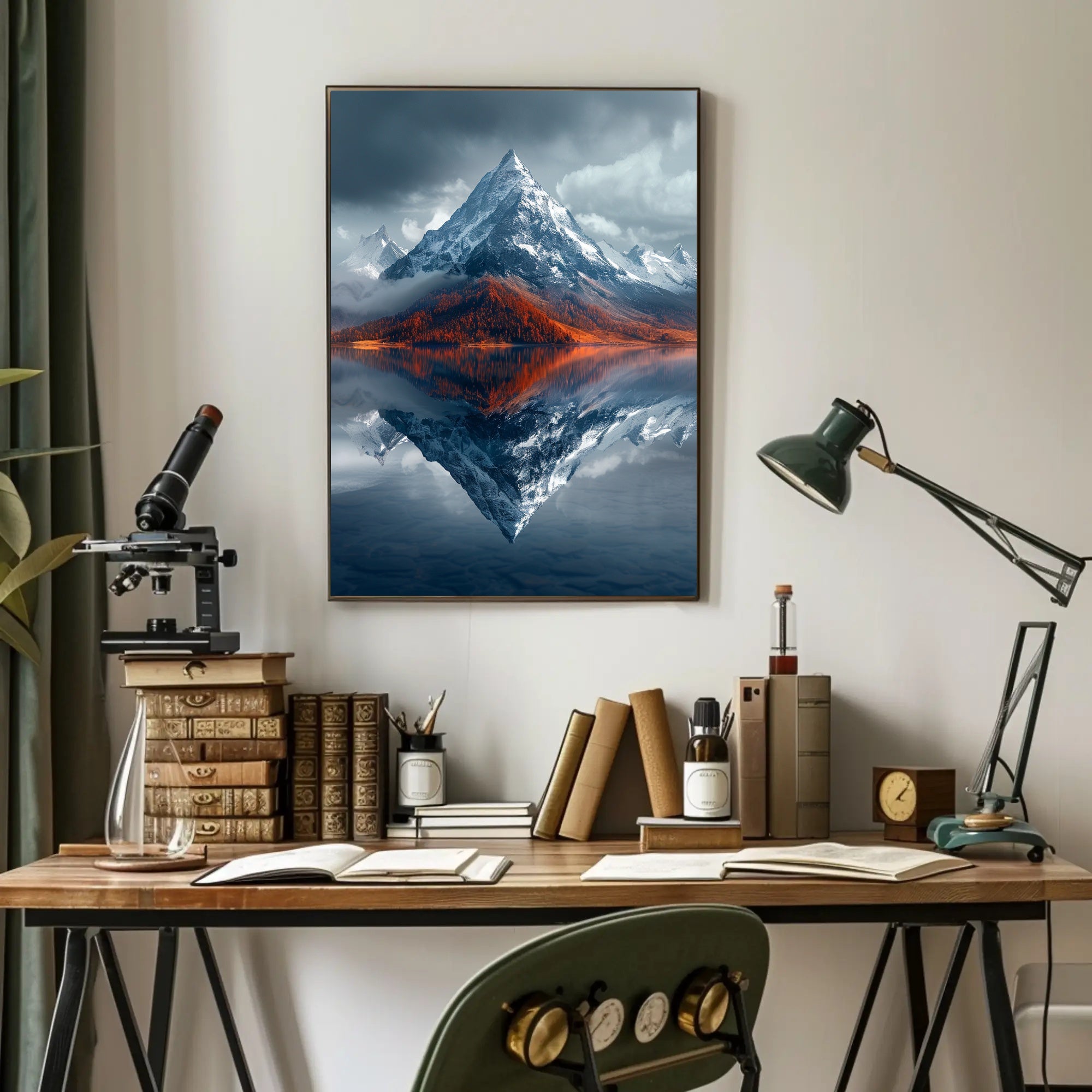 Mountain Reflection Landscape Art Print - National Park Poster PosterGoat