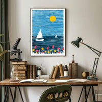 Seascape Poster Modern Coastal Wall Art Print