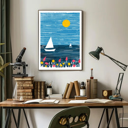 Seascape Poster Modern Coastal Wall Art Print