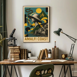 Amalfi Coast Dreamscape Poster Wall Art 18x24 Inches