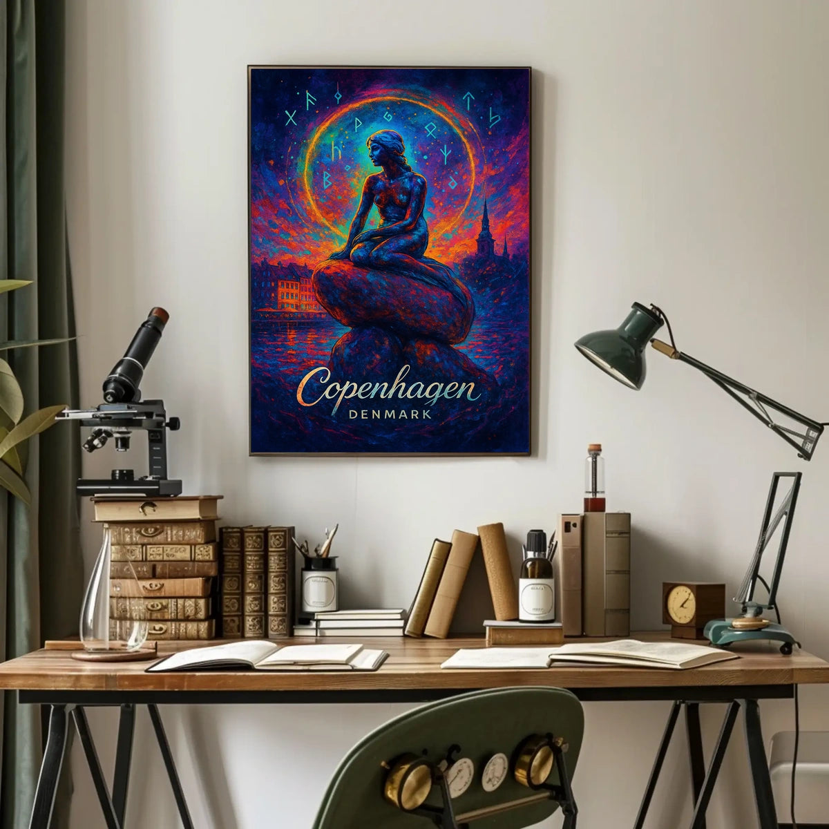 Little Mermaid Copenhagen Fantasy Art Poster