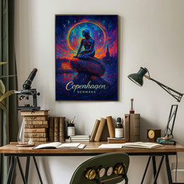 Little Mermaid Copenhagen Fantasy Art Poster
