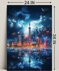 Reflections Of A Modern Skyline Modern Poster