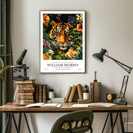 William Morris Tiger Illustration Art Poster - Animal Poster