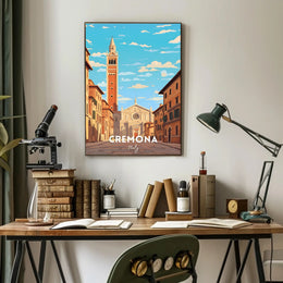 Cremona Cathedral Street Scene Poster