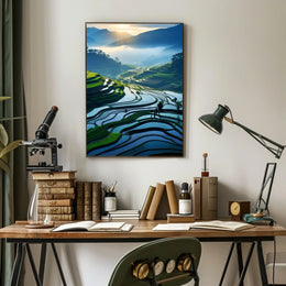 Serene Terraced Landscapes Poster