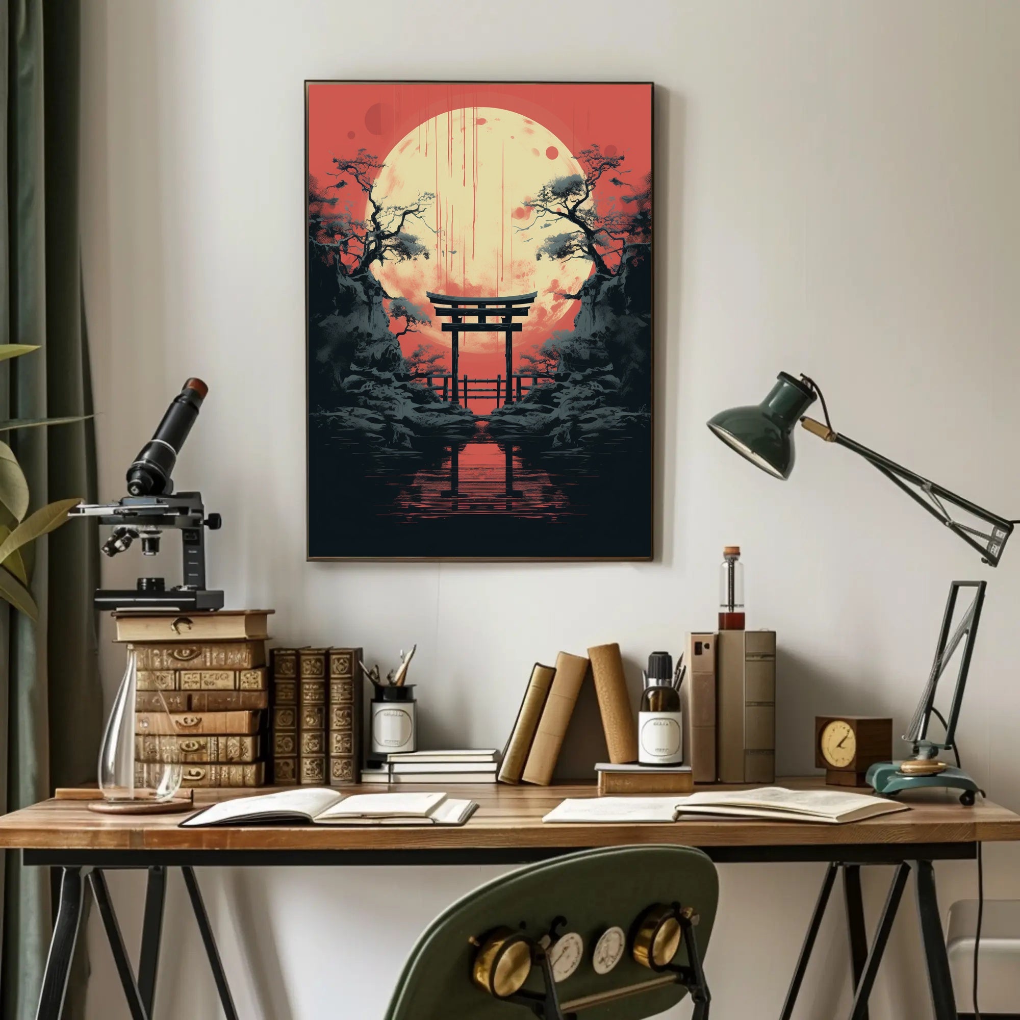 Moonlit Torii Gate Poster PosterGoat