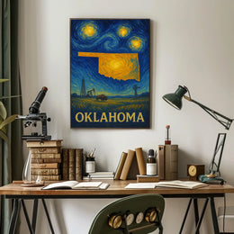 Oklahoma Starry Night Tribute Poster