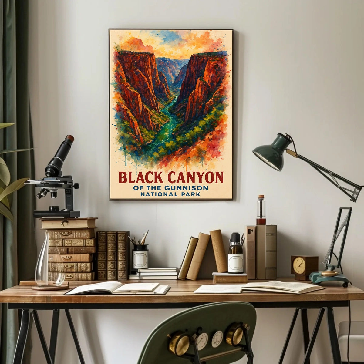 Black Canyon Watercolor Adventure Art Print