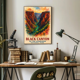Black Canyon Watercolor Adventure Art Print