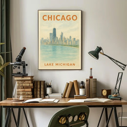Chicago Skyline and Lake Michigan Poster