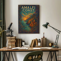 Amalfi Coast Poster 18x24 Coastal Wall Art Coastal Decor