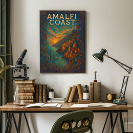 Amalfi Coast Poster 18x24 Coastal Wall Art Coastal Decor