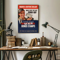Wanted Fighting Dollars Vintage Poster Art Print for Home Decor PosterGoat
