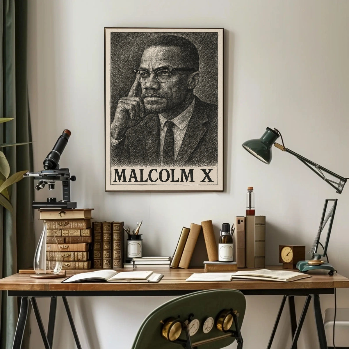 Malcolm X Portrait Poster