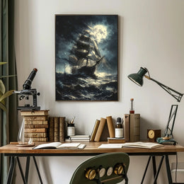 Dramatic 18th Century Sailing Ship Adventure Historical Poster PosterGoat