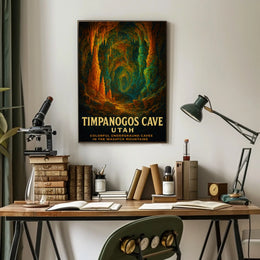 Timpanogos Cave UtahS Colorful Poster