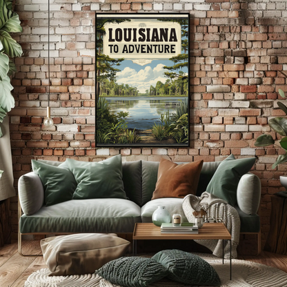 Louisiana Vintage Poster - Bayou Adventure