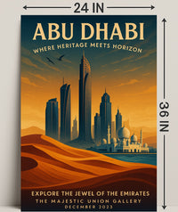 Abu Dhabi Skyline Heritage Cityscape Travel Poster