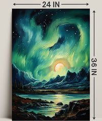 Aurora Over The Mountains Poster