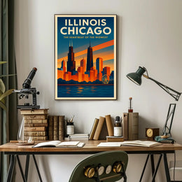 Illinois Chicago The Heartbeat of the Midwest Poster
