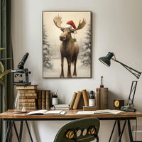 Festive Moose In Winter Wonderland Poster