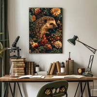 Hedgehog in Bloom Wall Art Print Decor