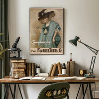 Champagne Elegance Vintage Poster Print