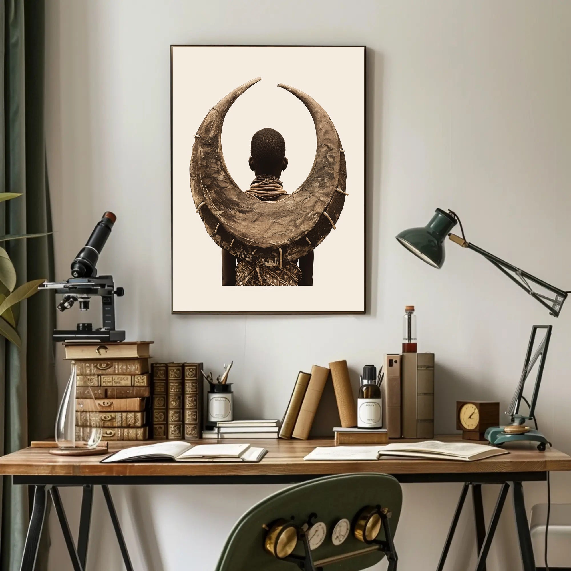 Cultural Embrace Poster Vintage Sepia Wall Art