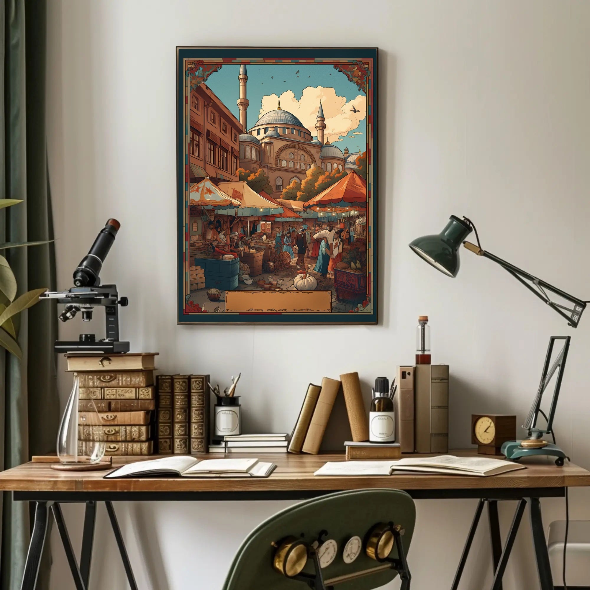 Bustling Market Scene Poster